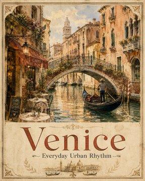 Venice Watercolor Travel Poster