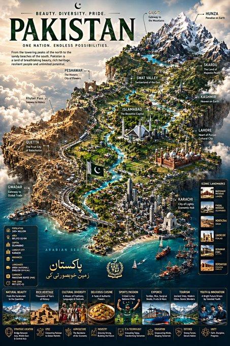Pakistan Travel Infographic Poster