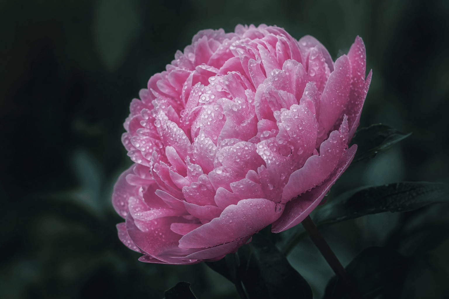 Macro Peony Dewdrops