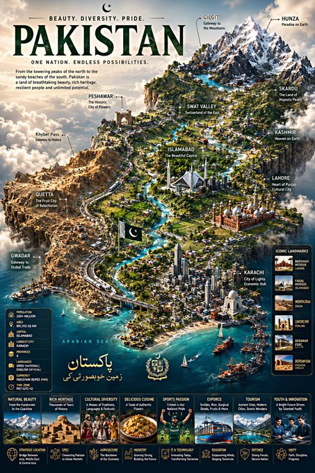 Pakistan Travel Infographic Poster